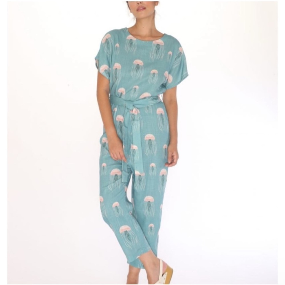 Modcloth Seafoam Jellyfish Jumpsuit